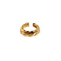 1 Piece Simple Style Waves Rhombus Plating Brass 18K Gold Plated Ear Cuffs main image 2