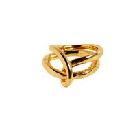 Brass 18K Gold Plated Exaggerated Simple Style Plating Geometric Knot Rings main image 3