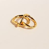 Brass 18K Gold Plated Exaggerated Simple Style Plating Geometric Knot Rings main image 2