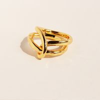 Brass 18K Gold Plated Exaggerated Simple Style Plating Geometric Knot Rings sku image 1