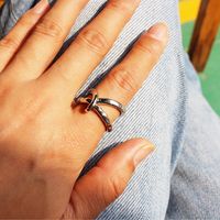 Brass 18K Gold Plated Exaggerated Simple Style Plating Geometric Knot Rings sku image 2