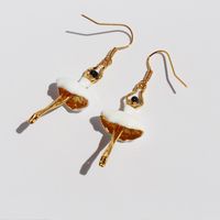 1 Pair Simple Style Cartoon Character Enamel Plating Brass 18K Gold Plated Drop Earrings main image 4
