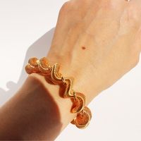 Wholesale Exaggerated Simple Style Solid Color Copper Plating 18K Gold Plated Bangle main image 3