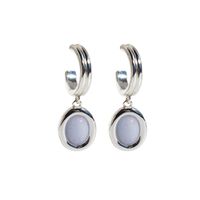 1 Pair Casual Simple Style Oval Plating Inlay Brass Natural Stone 18K Gold Plated Drop Earrings main image 5