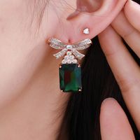 1 Pair Glam Luxurious XUPING Tassel Plating Inlay Copper Artificial Gemstones 18K Gold Plated Drop Earrings main image 3