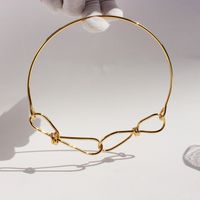 Messing 18 Karat Vergoldet Übertrieben Einfacher Stil Überzug Geometrisch Knoten Halskette main image 4