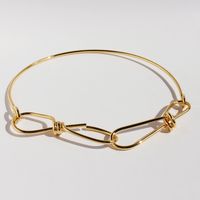 Messing 18 Karat Vergoldet Übertrieben Einfacher Stil Überzug Geometrisch Knoten Halskette sku image 1