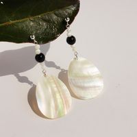 1 Pair Casual Water Droplets Beaded Plating Shell Brass 18K Gold Plated Drop Earrings main image 4