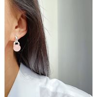 1 Pair Simple Style Round Plating Inlay Brass Natural Stone 18K Gold Plated Drop Earrings main image 4