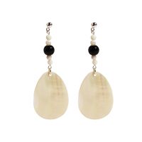 1 Pair Casual Water Droplets Beaded Plating Shell Brass 18K Gold Plated Drop Earrings main image 2