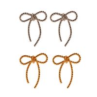 1 Pair Preppy Style Sweet Bow Knot Plating Brass 18K Gold Plated Ear Studs main image 3