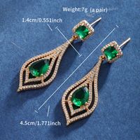 1 Pair Glam Luxurious XUPING Tassel Plating Inlay Copper Artificial Gemstones 18K Gold Plated Drop Earrings sku image 2