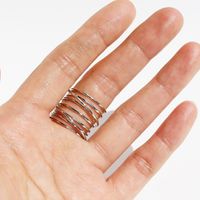 Brass 18K Gold Plated Simple Style Irregular Plating Lines Rings main image 4