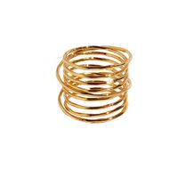 Brass 18K Gold Plated Simple Style Irregular Plating Lines Rings main image 2