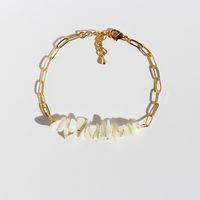Messing 18 Karat Vergoldet IG-Stil Einfacher Stil Perlen Geometrisch Armbänder Ohrringe Halskette sku image 2