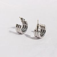 1 Pair Simple Style C Shape Plating Brass 18K Gold Plated Ear Studs main image 3