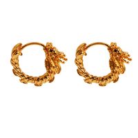 Brass Chinoiserie Casual Plating Dragon Rings Earrings main image 2