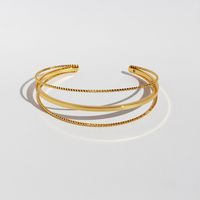 Wholesale Simple Style Classic Style Solid Color Brass Plating 18K Gold Plated Bangle sku image 1