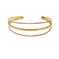 Wholesale Simple Style Classic Style Solid Color Brass Plating 18K Gold Plated Bangle main image 2