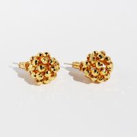 1 Pair Streetwear Solid Color Plating Brass 18K Gold Plated Ear Studs main image 1