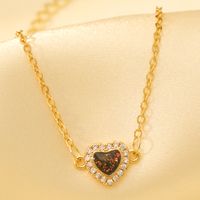 Copper 18K Gold Plated Y2K Cute Sweet Epoxy Inlay Heart Shape Zircon Bracelets main image 5