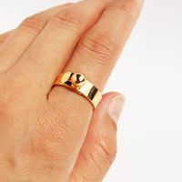 Brass 18K Gold Plated Simple Style Classic Style Plating Solid Color Rings main image 4