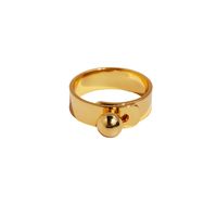 Brass 18K Gold Plated Simple Style Classic Style Plating Solid Color Rings main image 3