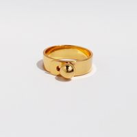 Brass 18K Gold Plated Simple Style Classic Style Plating Solid Color Rings sku image 1