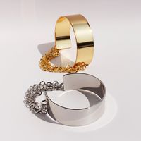 Wholesale Exaggerated Solid Color Brass Plating 18K Gold Plated Bangle main image 1