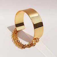Wholesale Exaggerated Solid Color Brass Plating 18K Gold Plated Bangle sku image 1