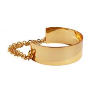 Wholesale Exaggerated Solid Color Brass Plating 18K Gold Plated Bangle main image 2