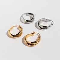 1 Pair Simple Style Geometric Plating Brass 18K Gold Plated Earrings main image 5