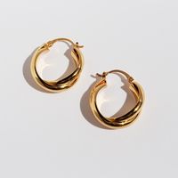 1 Paar Einfacher Stil Geometrisch Überzug Messing 18 Karat Vergoldet Ohrringe main image 3