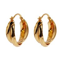 1 Pair Simple Style Geometric Plating Brass 18K Gold Plated Earrings main image 4