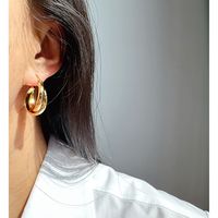 1 Pair Simple Style Geometric Plating Brass 18K Gold Plated Earrings sku image 1