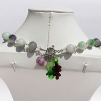 Natural Stone Glass Simple Style Classic Style Beaded Leaf Fruit Pendant Necklace main image 4