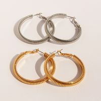 1 Pair Exaggerated Simple Style Circle Plating Brass 18K Gold Plated Earrings main image 1