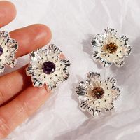 1 Pair Exaggerated Sweet Flower Plating Inlay Brass Zircon 18K Gold Plated Ear Studs main image 3