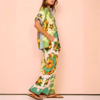 Vacances Plage Femmes Vacances Plante Fruit Polyester Impression Ensembles De Pantalons Ensembles De Pantalons main image 4