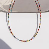 Wholesale Jewelry Sweet Color Block Artificial Crystal Brass Beaded Necklace main image 2