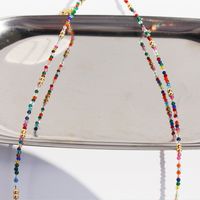 Wholesale Jewelry Sweet Color Block Artificial Crystal Brass Beaded Necklace main image 4