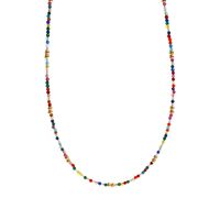Wholesale Jewelry Sweet Color Block Artificial Crystal Brass Beaded Necklace main image 3