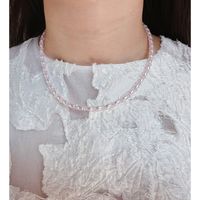 Elegant Geometric Natural Stone Pearl Brass Beaded Women's Necklace main image 2