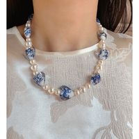 IG Style Elegant Heart Shape Flower Artificial Pearl Glass Brass Beaded Women's Earrings Necklace main image 5