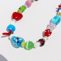 Wholesale Jewelry Simple Style Classic Style Geometric Heart Shape Flower Glass Beaded Necklace main image 3