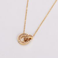 304 Stainless Steel 18K Gold Plated Rose Gold Plated Basic Plating Inlay Solid Color Rhinestones Pendant Necklace sku image 2