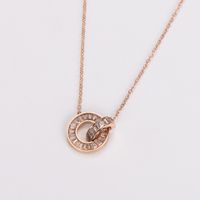 304 Stainless Steel 18K Gold Plated Rose Gold Plated Basic Plating Inlay Solid Color Rhinestones Pendant Necklace main image 4