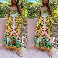 Women's Strap Dress Swing Dress Vacation Strap Printing Sleeveless Letter Fruit Midi Dress Holiday Beach main image 1