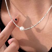 Kupfer Lässig Einfacher Stil Perlen Perle Geometrisch Armbänder Halskette main image 1