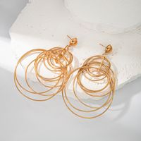 1 Pair Casual Classic Style Round Patchwork Plating 304 Stainless Steel 14K Gold Plated Drop Earrings main image 5